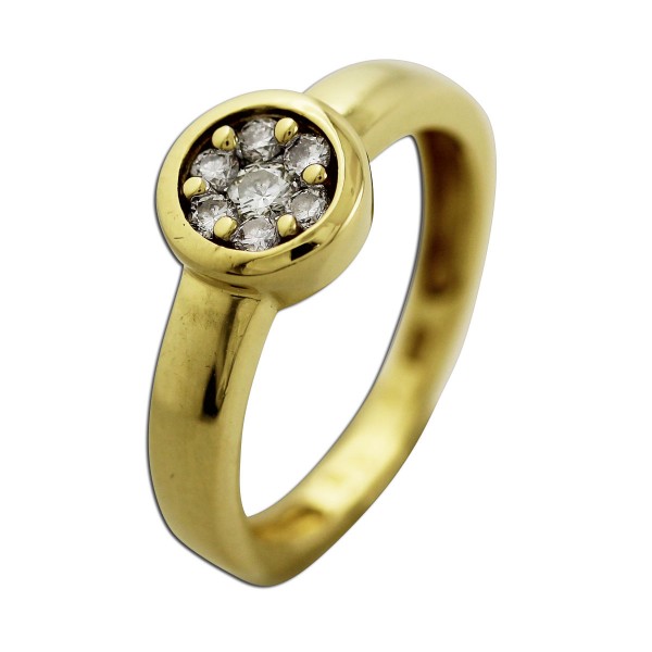 Brillantring – Diamantring Gelbgold 750/- 7 Brillanten 0,85ct W/SI