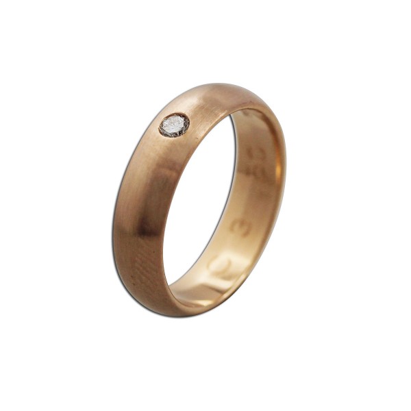 Ring mit Brillant – Solitärring Rosegold 585/- 1 Brillant 0,07ct TW/SI