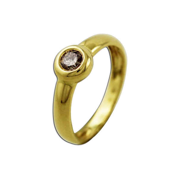 Brillantring – Diamantring Gelbgold 585/- mit Brillant 0,20ct P1