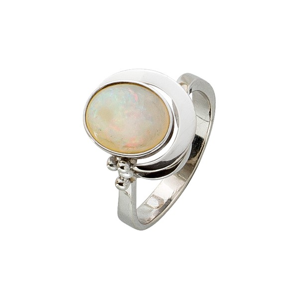 Opal Ring – Edelsteinring Weißgold 585