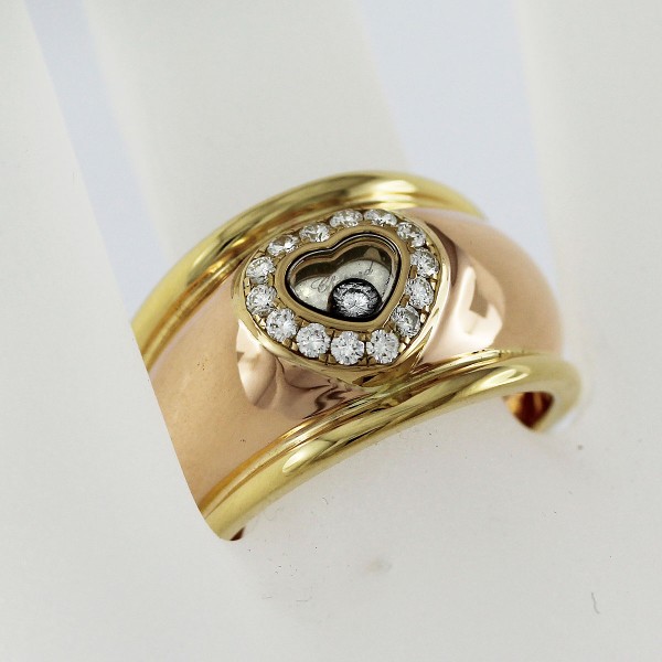 Original Chopard Ring – Happy Diamond Kollektion Gelbgold 750 15 Brillanten 0,29ct TW/IF
