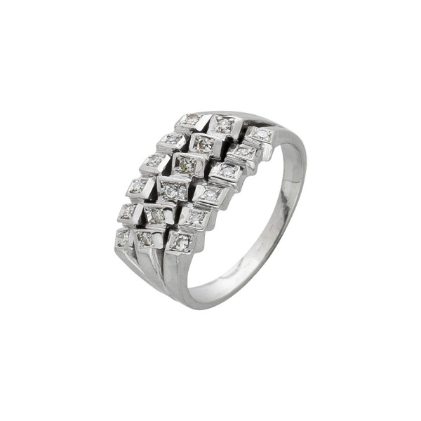 Ring Weissgold 750 Diamanten zusammen 0,18ct klassisch Edelstein