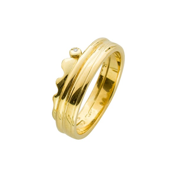 Ring Gelbgold 585 Brillant 0,01ct W/SI Solitärring klassisch schlicht modern