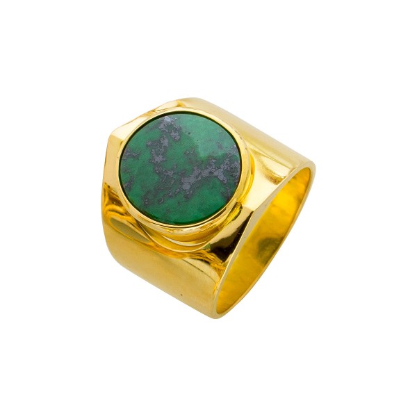 Ring Gelbgold 750 grün blauem Opal Edelstein Designer Ring