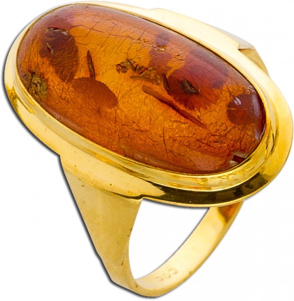 Ring – Edelsteinring Antik Gelbgold 585 Bernstein