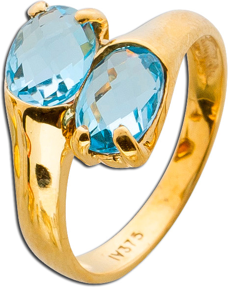 Ring – Goldring Gelbgold 375 2 Blautopase