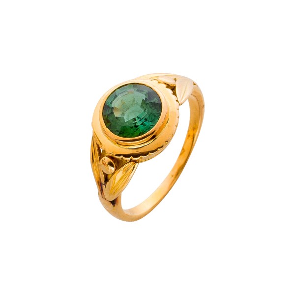 Ring – Edelsteinring Antik Gelbgold 585 Aquamarin