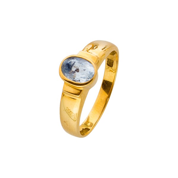 Ring – Goldring Gelbgold 750 Blautopas