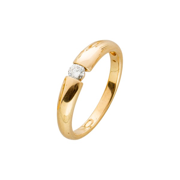 Ring – Solitärring Gelbgold 585 1 Brillant 0,15ct TW/VVSI