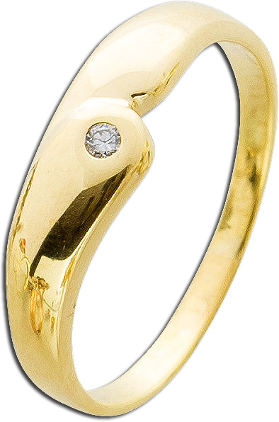 Ring – Brillantring Gelbgold 585 1 Brillant 0,03ct TW/SI