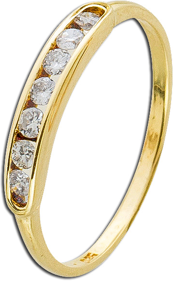 Ring – Goldring Gelbgold 585 7 Brillanten 0,25ct TW/VSI Memoire Ring