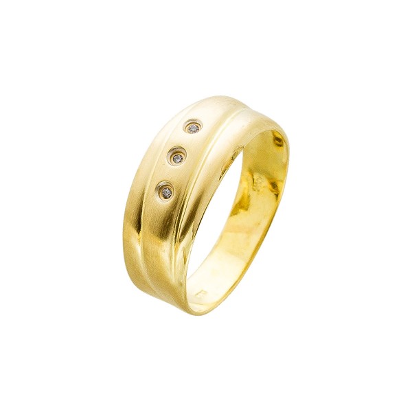 Ring – Goldring Gelbgold 333 3 Diamanten 8/8 W/P