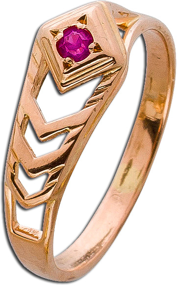 Ring – Edelsteinring Antik Rosegold 585 Rubin