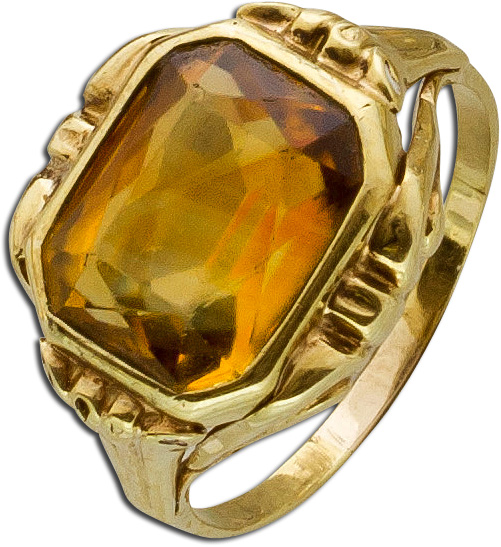 Ring – Bernsteinring Antik Gelbgold 333