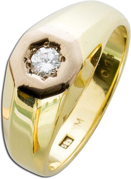 Ring – Diamantring Gelbgold 585 1 Brillant 0,18ct W/SI