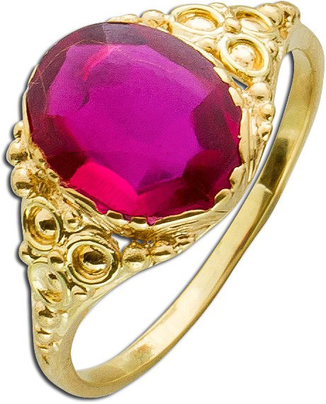 Ring – Rubinring Antik Gelbgold 585