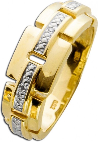 Ring Goldring Gelbgold 333 Diamant 8/8 W/SI 0,020ct