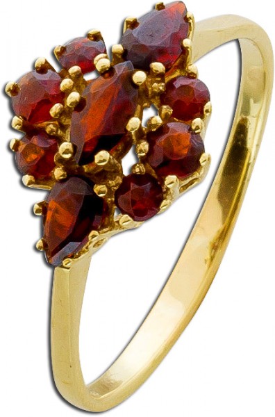 Ring – Granatring Gelbgold 333 9 Granate