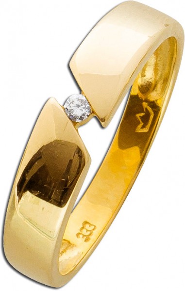 Ring – Brillantring Gelbgold 333 1 Brillant 0,03ct W/SI