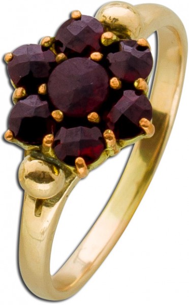 Ring Edelsteinring Gelbgold Rosegold 333 Granat  Antik 20er Jahre