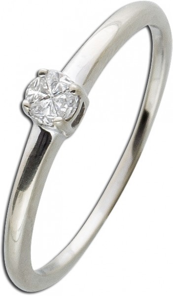 Ring – Diamantring Weißgold 585 4 Diamanten 0,10ct W/SI
