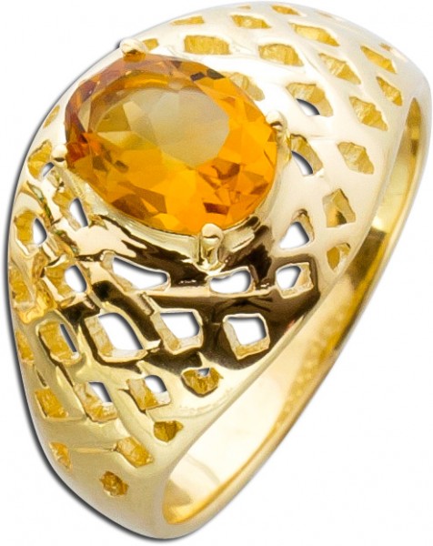 Ring – Citrinring Gelbgold 585