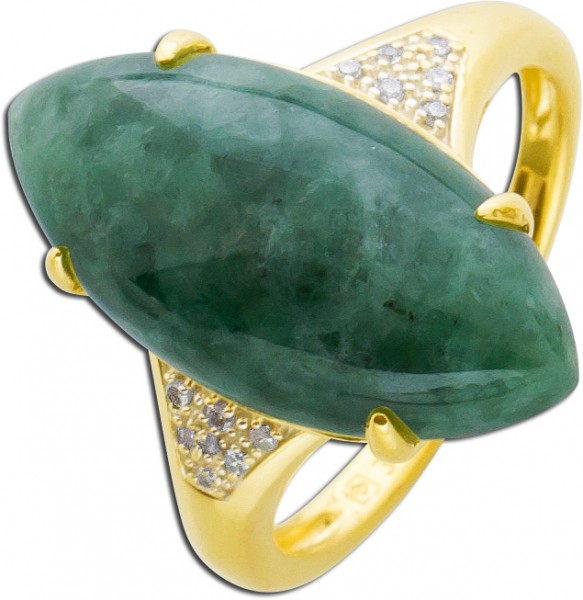 Ring – Jadering Gelbgold 333 12 Diamanten 8/8 W/P