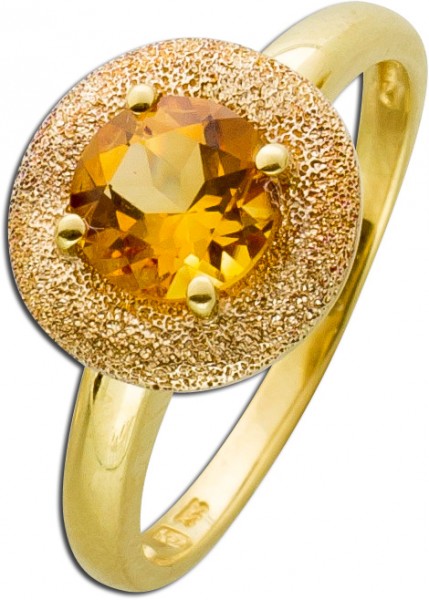 Ring – Citrinring Gelbgold 333