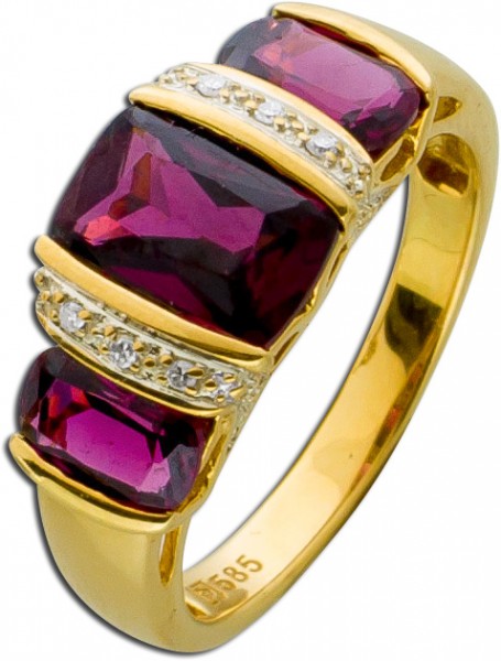 Edelsteinring Gelbgold 585 Spessartite Granat Edelsteine Diamanten Einzelstück