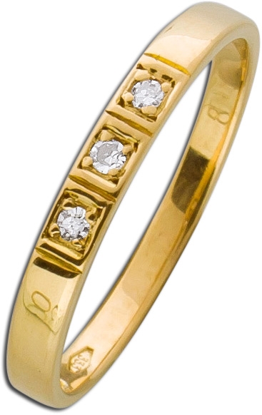 Klassischer Vorsteckring Gelbgold 333 Diamanten