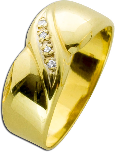 Edelsteinring Gelbgold 585 Diamanten