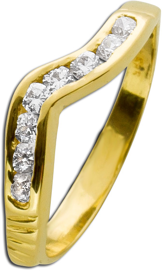 Memoire Ring Ring Gold 585 Zirkonia Brillantoptik