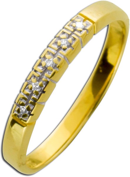 Memoire Ring Gelbgold 333 Diamanten poliert