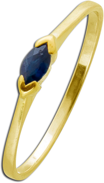 Saphirring blauer Saphir Gelbgold 585