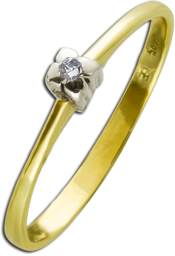 Solitärring Gold 585 Ring Diamant antik Verlobungsring Freundschaftsring