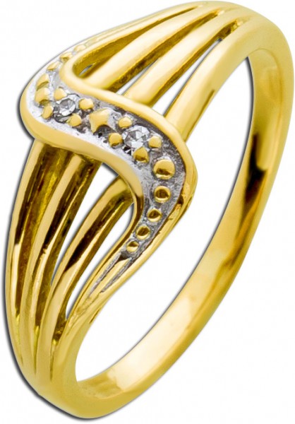 Antiker Diamant Ring Gelbgold Weissgold 333 70er Jahre 8/8 W/P