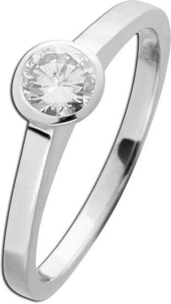 Diamant Brillant Ring Weissgold 750 Solitär 0,50ct TW/VVSI  Vorsteckring