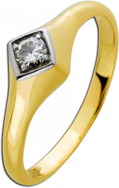 Brillant Ring Gold 585 antik Altschliff Diamant Damenring Solitär