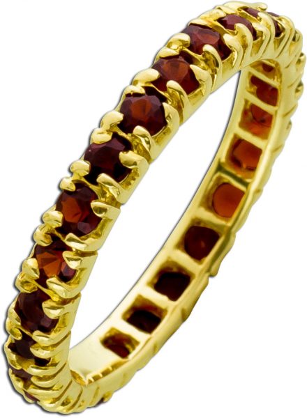 Antiker Memoire Ring Gelbgold 333 um 1930 rote Granat Edelsteine Damen