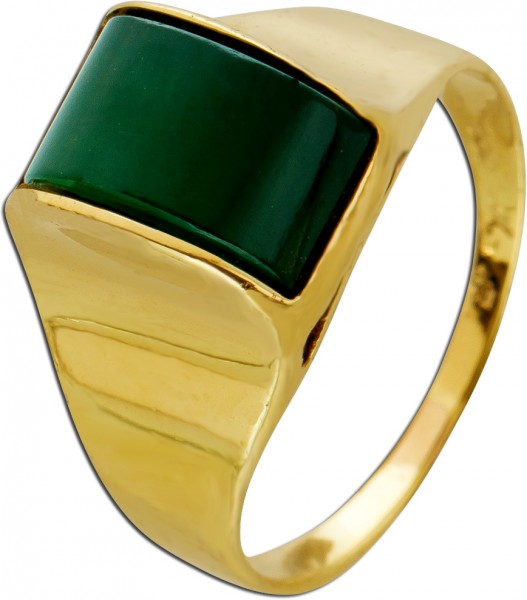 Antiker Jade Ring Gelbgold 333 um 1920 grüne Jade Edelstein