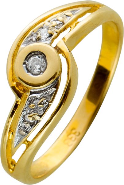 Memoire Ring Gelbgold 333 Antik Diamanten Gelbgold Weissgold