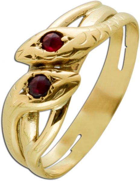 Antiker Rubin Ring Gelbgold 333 Roter Edelstein Um 1900 Guter Zustand