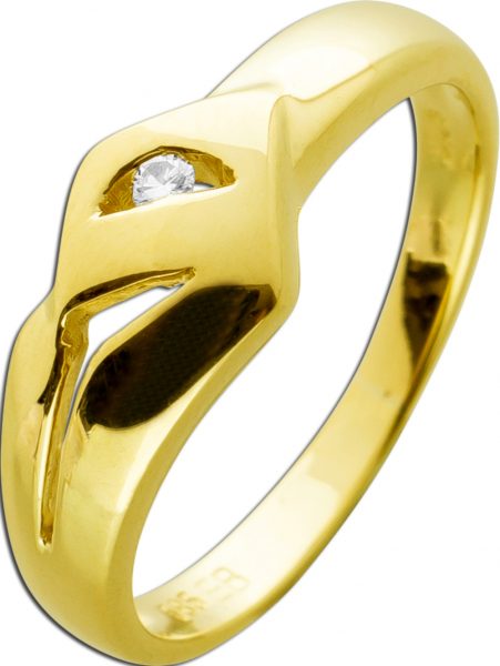 Ring Gelbgold 585 Brillant 0,025ct TW/VSI