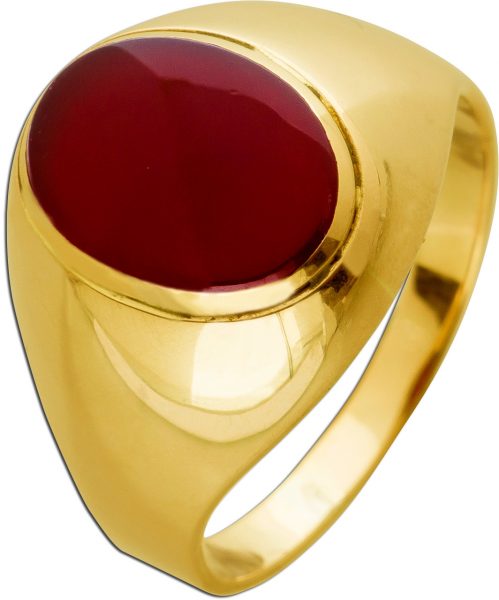 Antiker Ring um 1900 Gelbgold 8 Karat 1 Carneol Edelstein Siegelring Goldring
