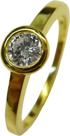 Solitär Ring Verlobungsring Gelbgold 585/- 1 Brillant 0,53ct TCR/VVSI