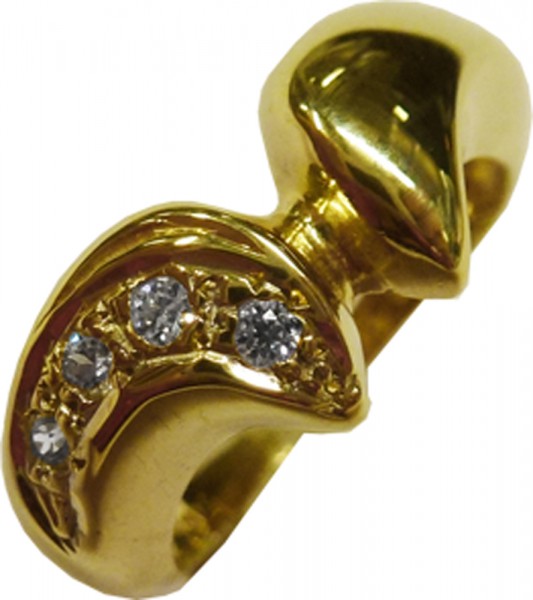 Ring in Gold 333/- besetzt mit 4 strahlenden Zirkonia. Diesen Ring ist ein Einzelstück und nur noch in der Ringgröße 16 erhältlich. Ein hübsches Unikat aus dem Hause Abramowicz, die Nr. 1 für Gold, Silber und Edelsteine.
