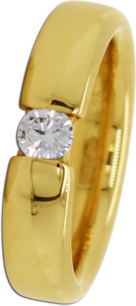 Brillantring Ring Gelbgold 585 1 Diamant  Brillantschliff 0,25ct. TCR/SI
