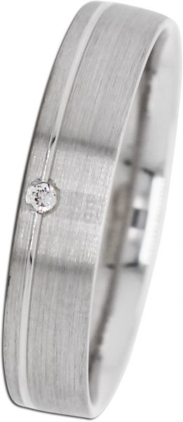 Solitär Ring  Weißgold 585 1 Diamant Brillantschliff 0,01ct TW/VSI