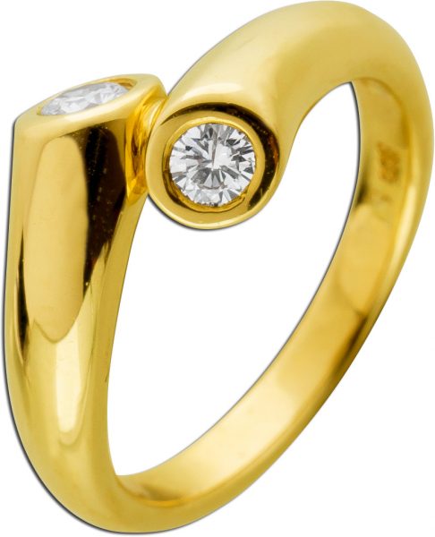 Diamant Ring Gelbgold 585 2 Brillanten 0,35ct TW/VS-SI2