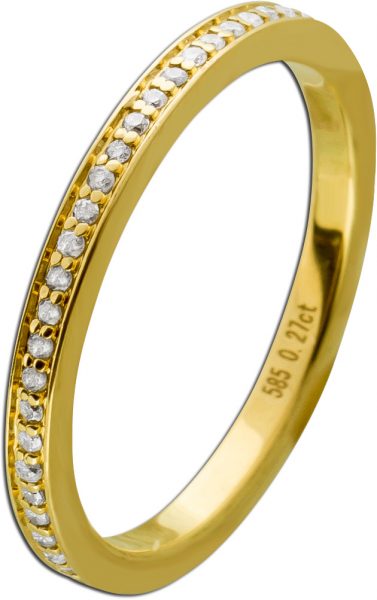 Diamantring Gelbgold 585 Memoire Alliance Ring 55 Diamanten 0,27ct.W/I1